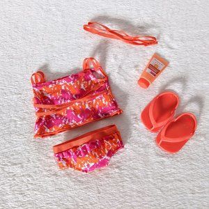 American Girl Bright & Splashy Tankini Swim Set